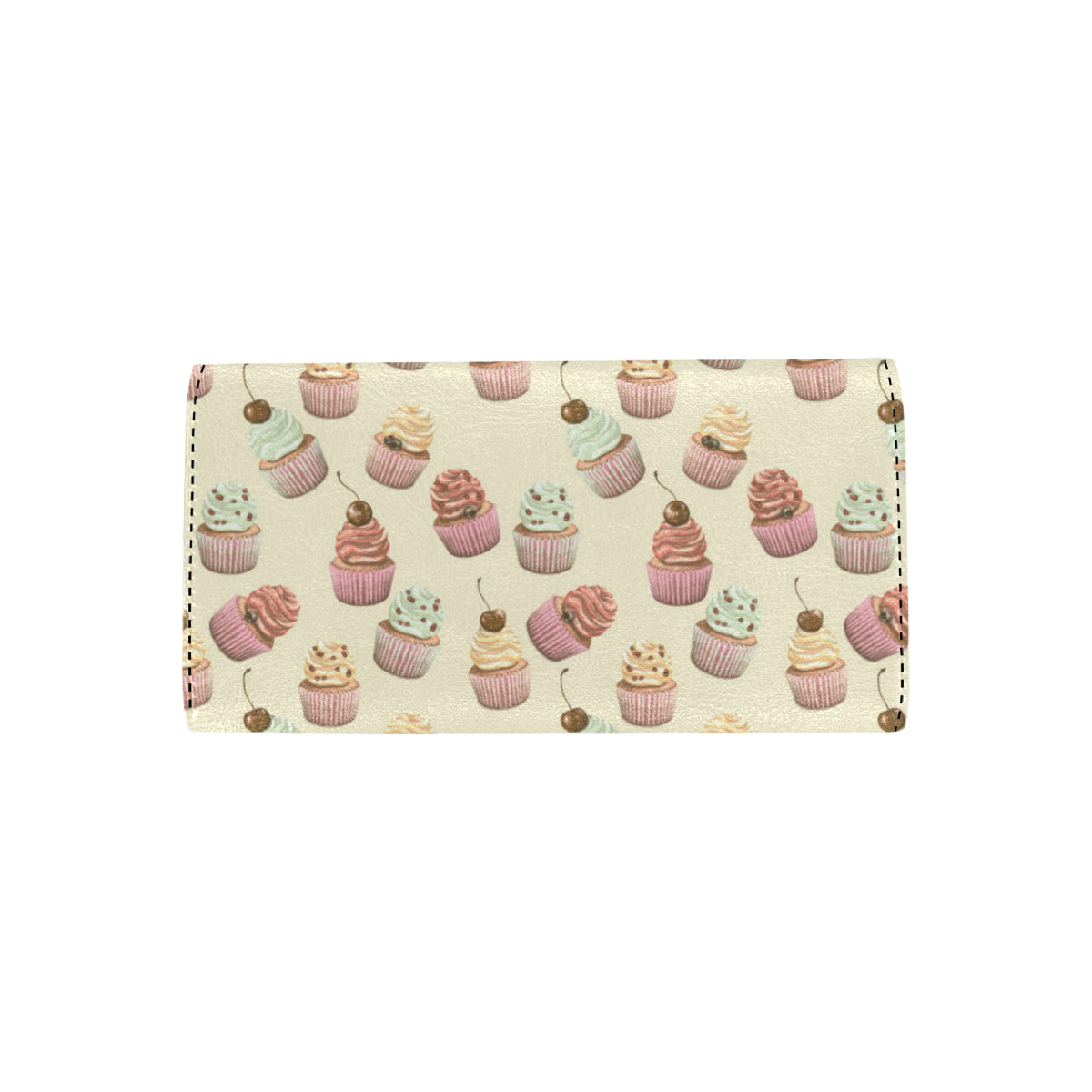 Cupcake Pattern Print Design 04 Women's Trifold Wallet