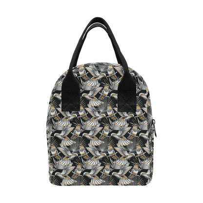 Hummingbird Gold Design Themed Print Insulated Lunch Bag