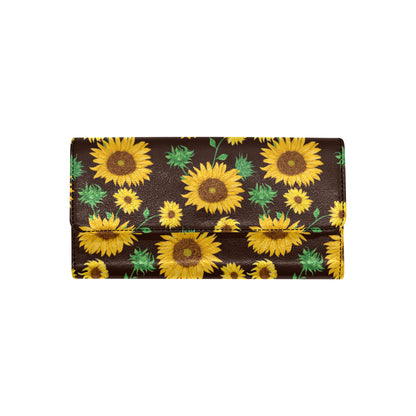 Sunflower Pattern Print Design SF01 Women's Trifold Wallet