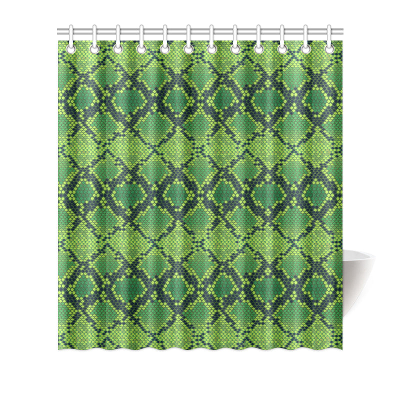 Python Green Pattern Print Design A01 Shower Curtain
