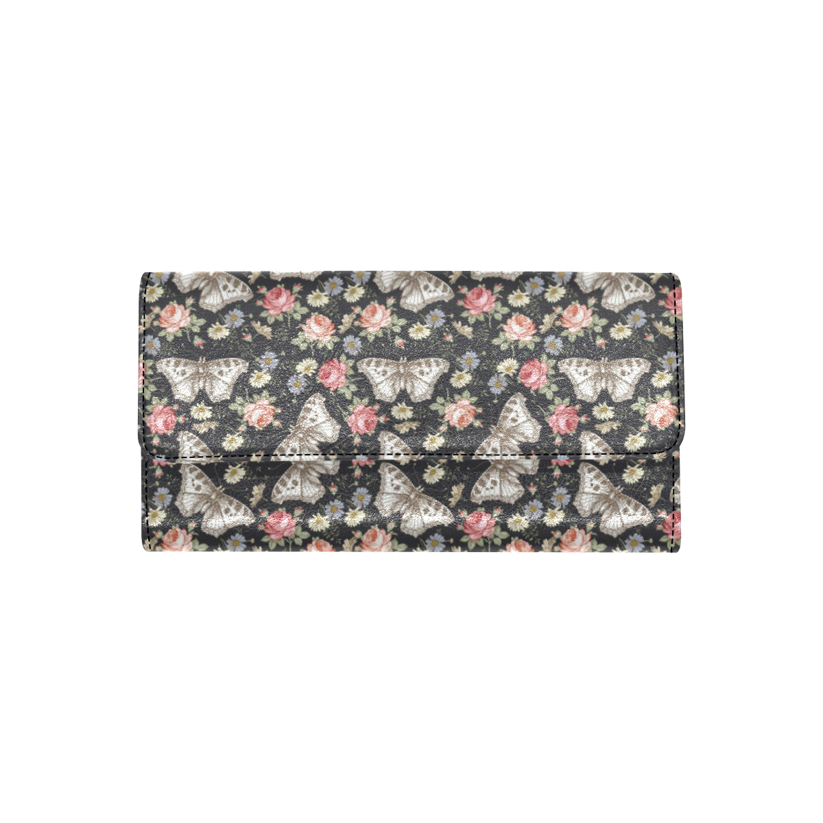 Butterfly Flower Pattern Print Design 07 Women's Trifold Wallet
