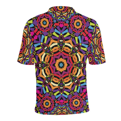 Kaleidoscope Pattern Print Design 01 Men Polo Shirt