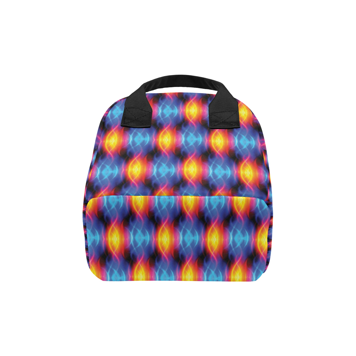 Flame Fire Blue Design Print Insulated Lunch Bag