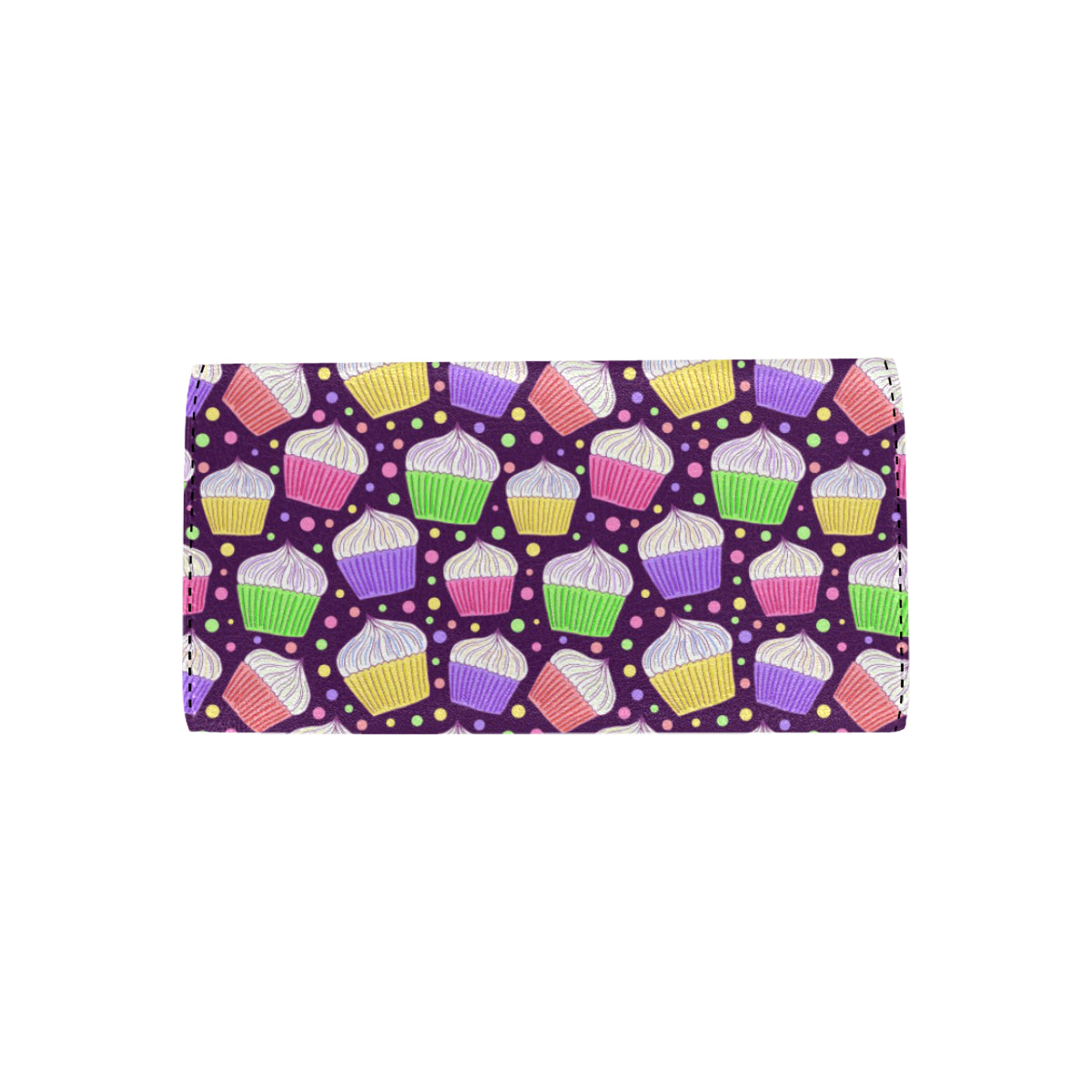 Cupcake Pattern Print Design CP07 Women's Trifold Wallet