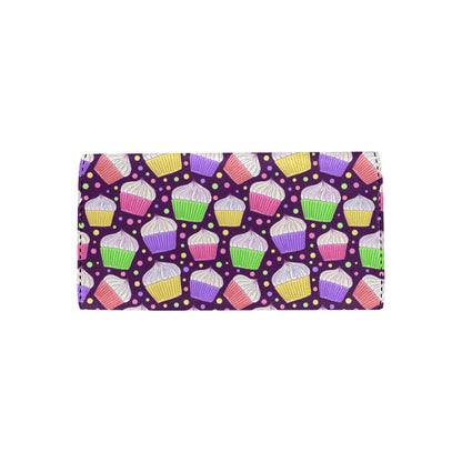 Cupcake Pattern Print Design CP07 Women's Trifold Wallet