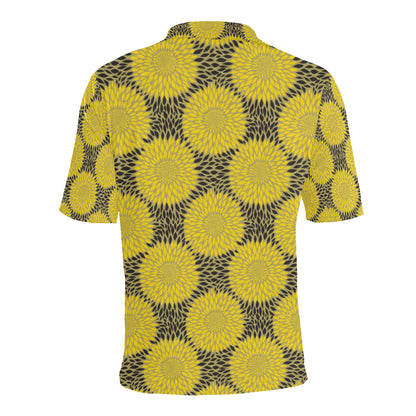 Sunflower Pattern Print Design SF06 Men Polo Shirt