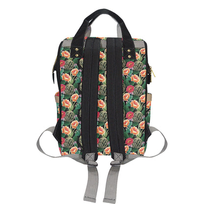 Cactus Pattern Print Design 06 Diaper Bag Backpack