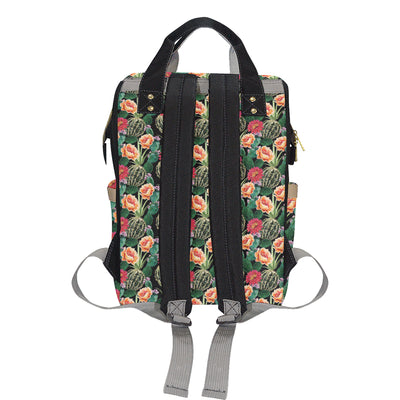 Cactus Pattern Print Design 06 Diaper Bag Backpack