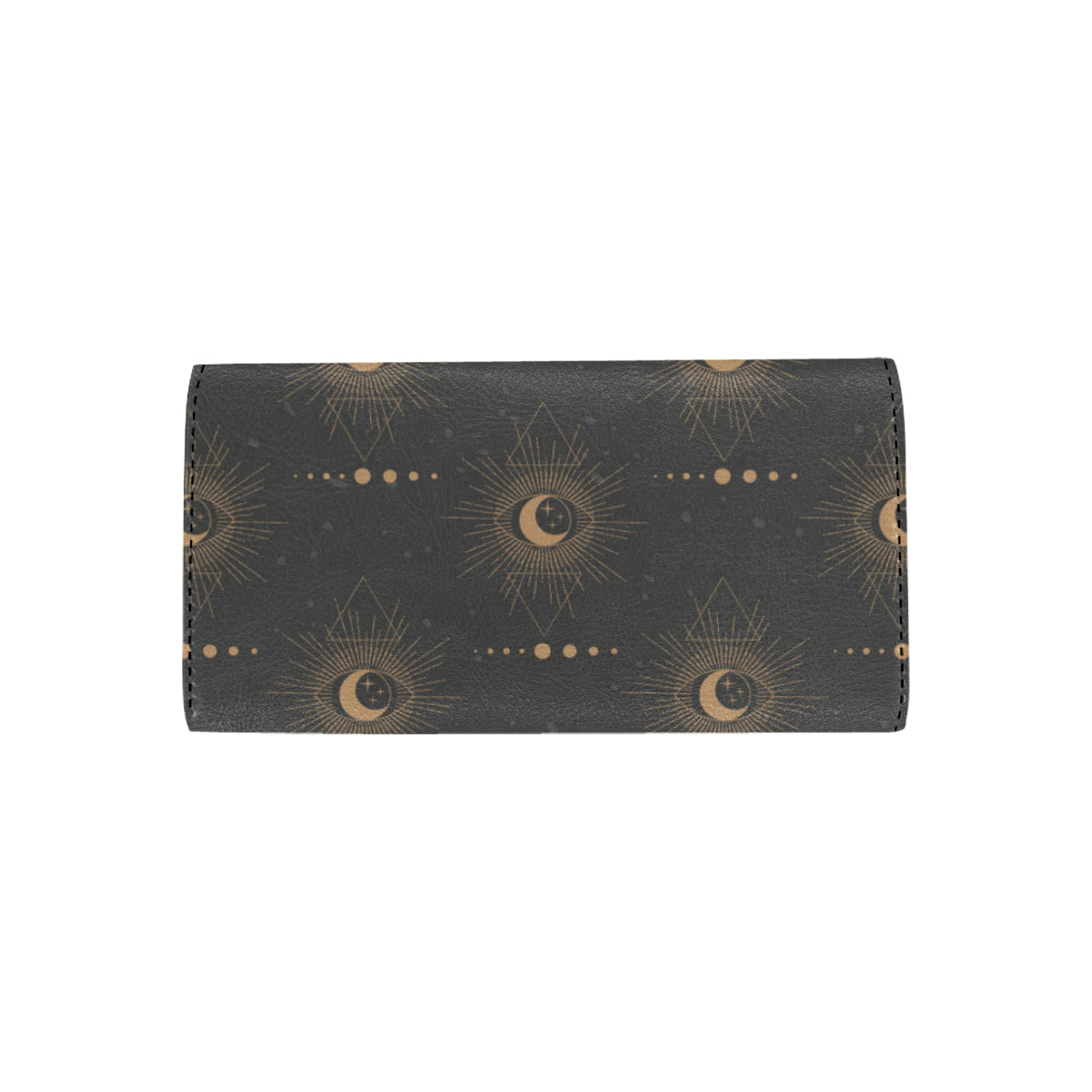 Moon Boho Pattern Print Design 02 Women's Trifold Wallet
