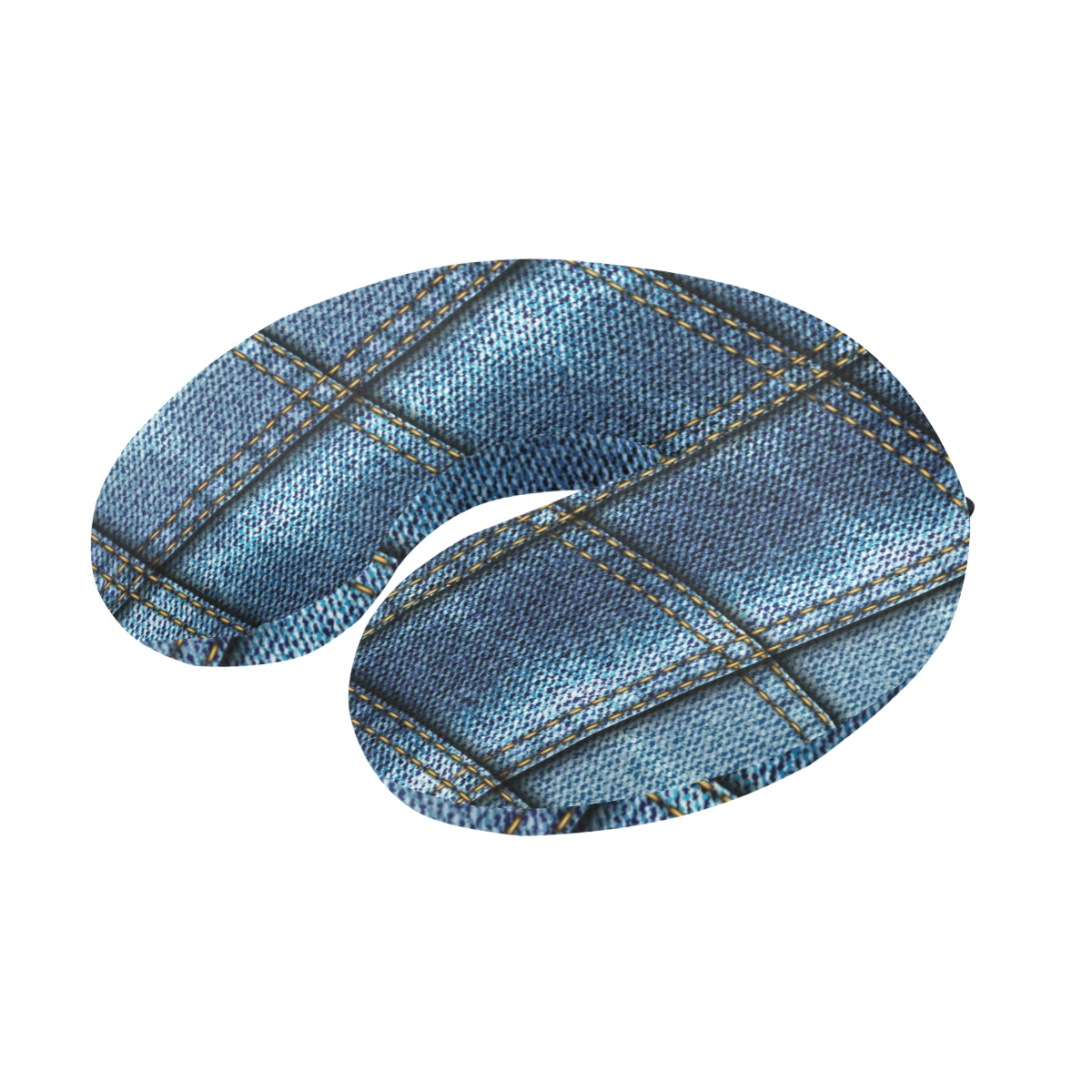 Jean Patchwork Pattern Print Design 02 U-Shaped Travel Neck Pillow