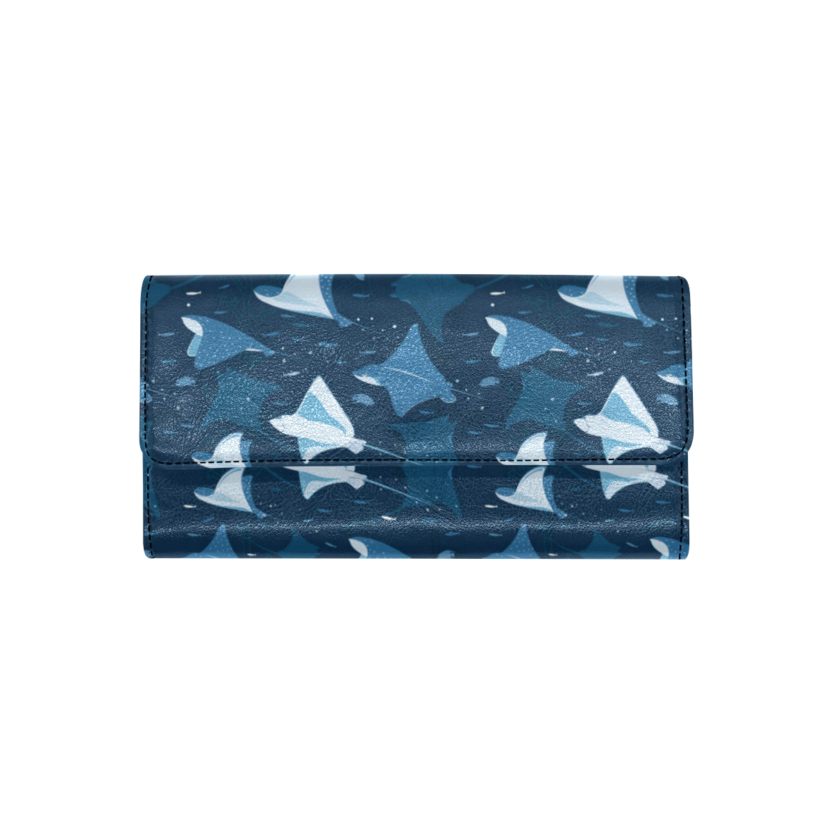 Manta Ray Pattern Print Design 02 Women's Trifold Wallet