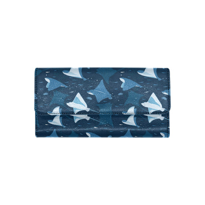 Manta Ray Pattern Print Design 02 Women's Trifold Wallet