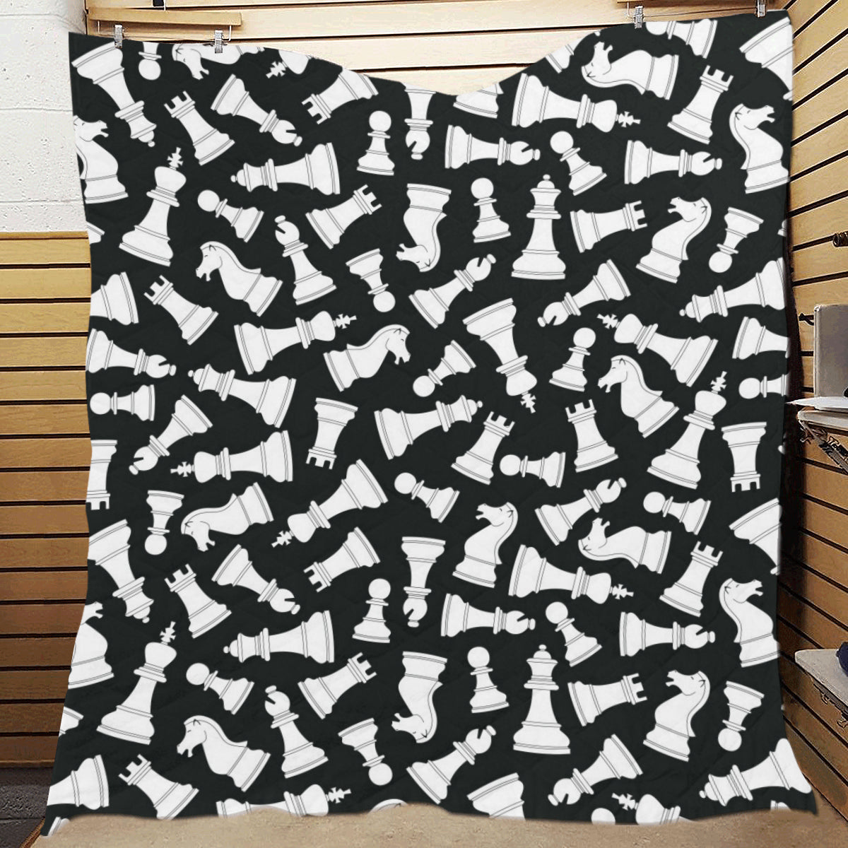 Chess Pattern Print Design 01 Premium Quilt