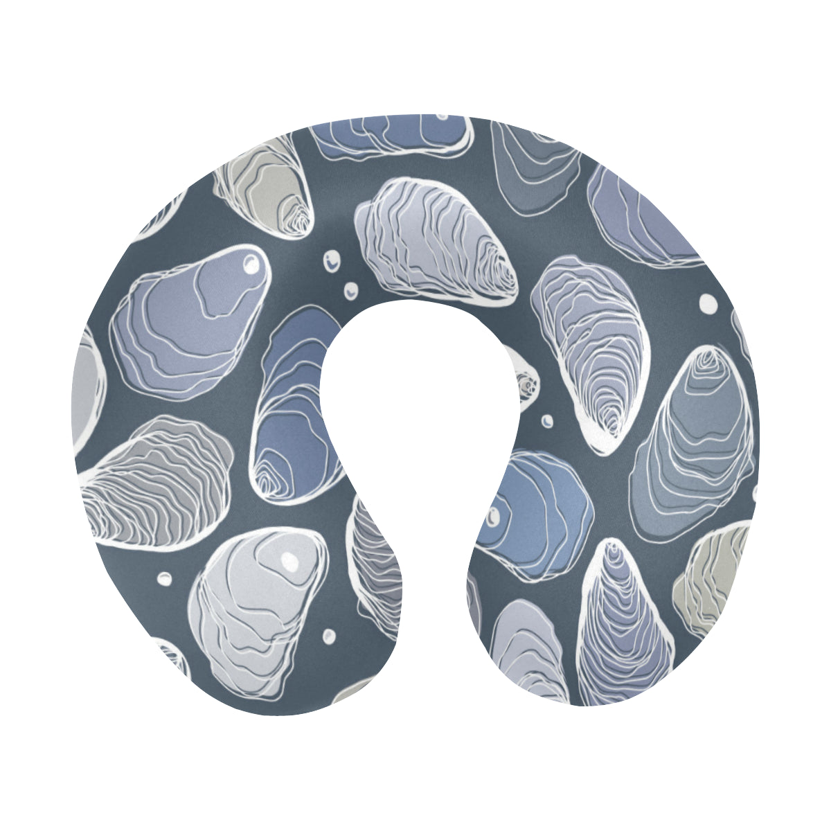 Oyster Pattern Print Design 02 U-Shaped Travel Neck Pillow