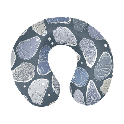 Oyster Pattern Print Design 02 U-Shaped Travel Neck Pillow