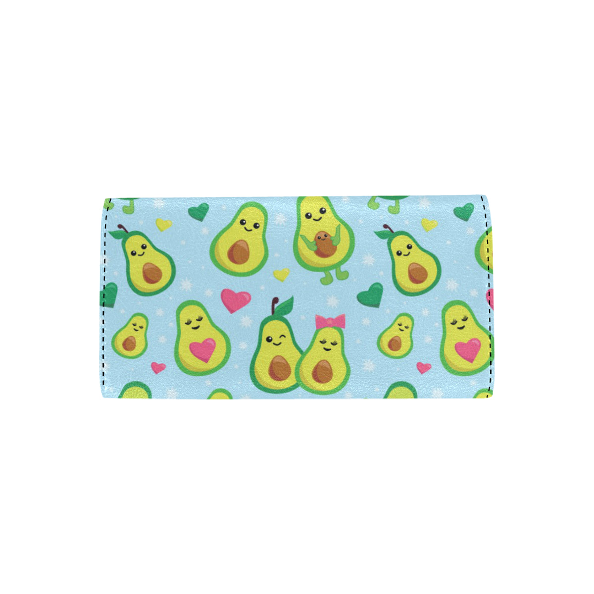 Avocado Pattern Print Design AC09 Women's Trifold Wallet