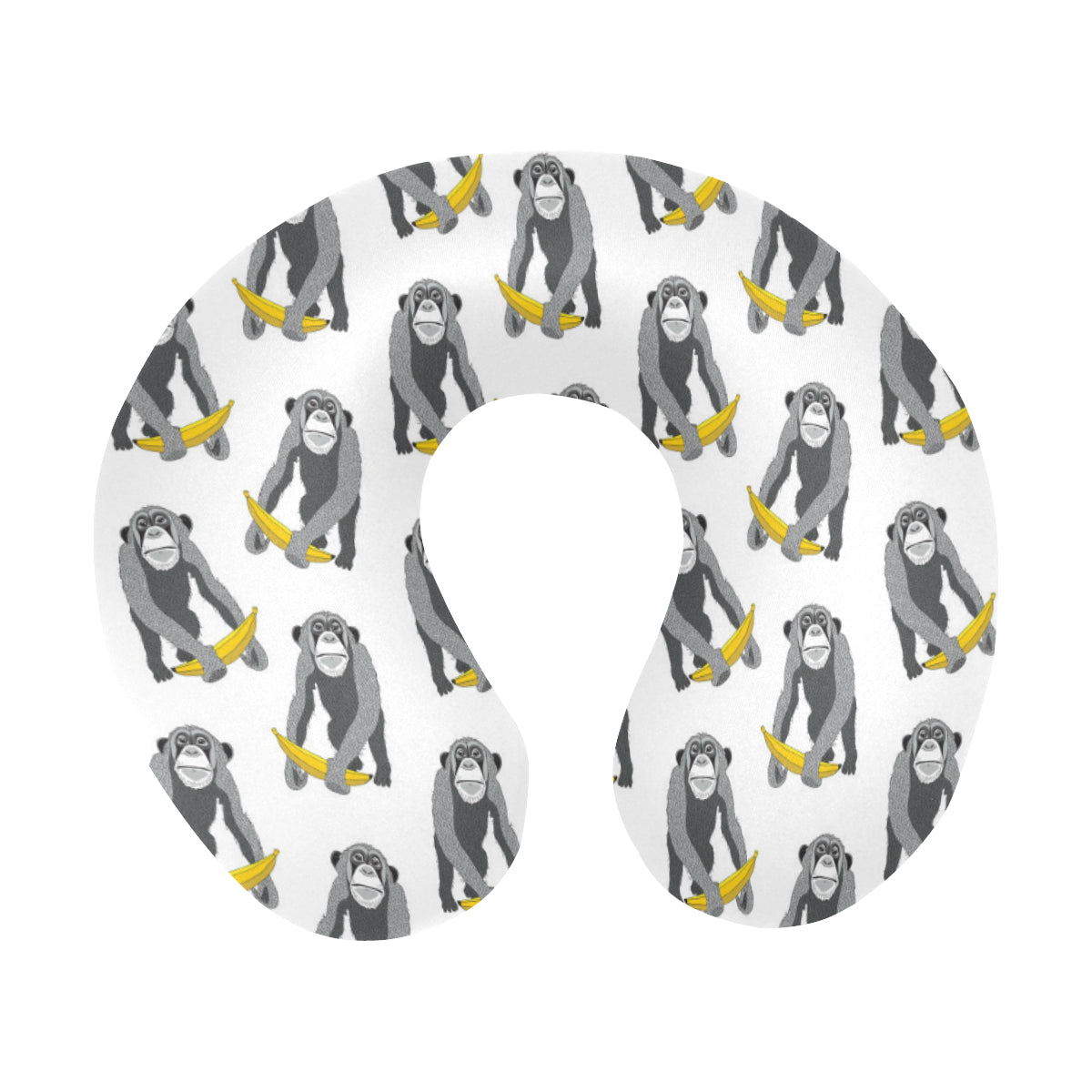Chimpanzee Pattern Print Design 05 U-Shaped Travel Neck Pillow