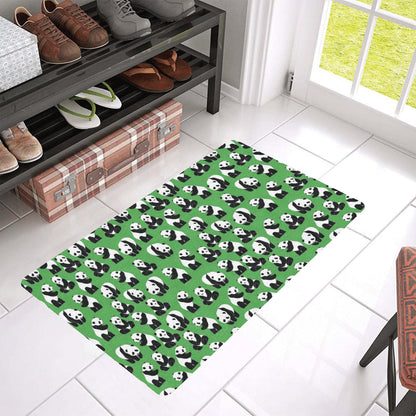 Panda Bear Pattern Themed Print Rubber Doormat