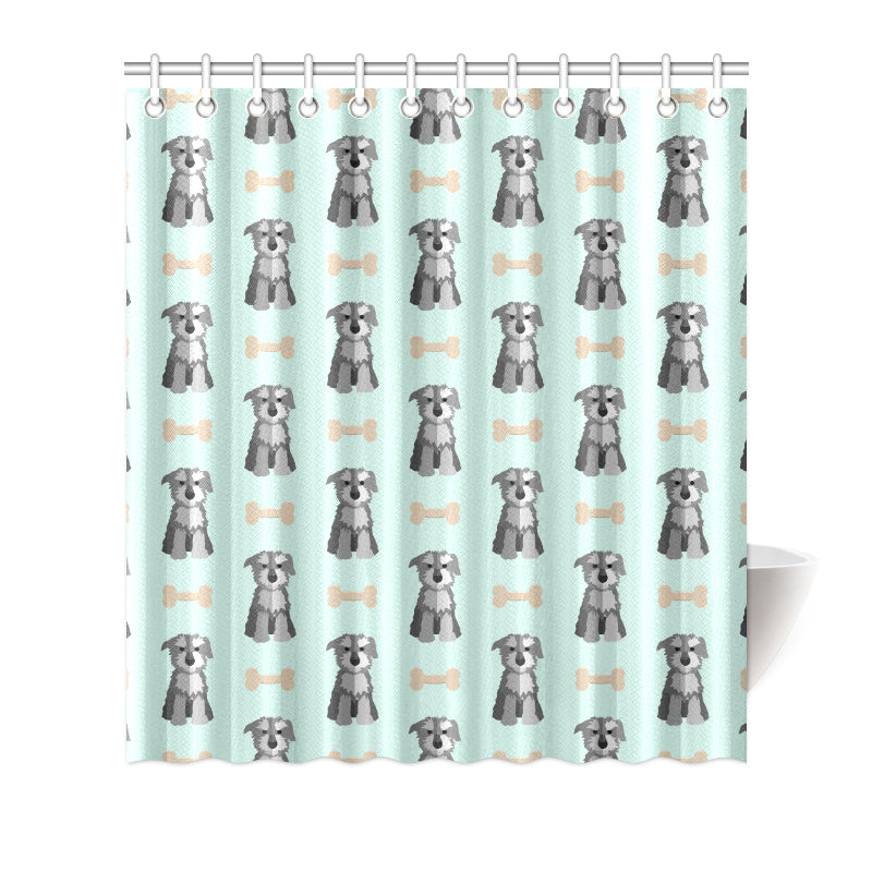 Schnauzers Pattern Print Design A03 Shower Curtain