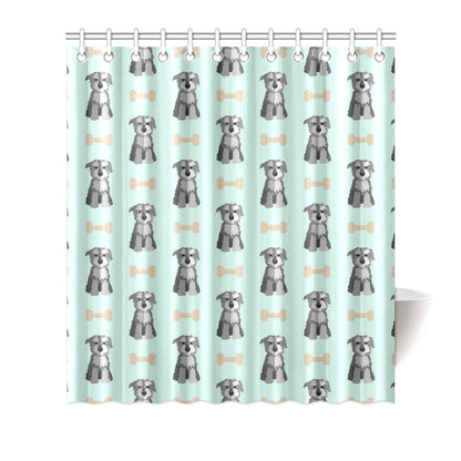Schnauzers Pattern Print Design A03 Shower Curtain