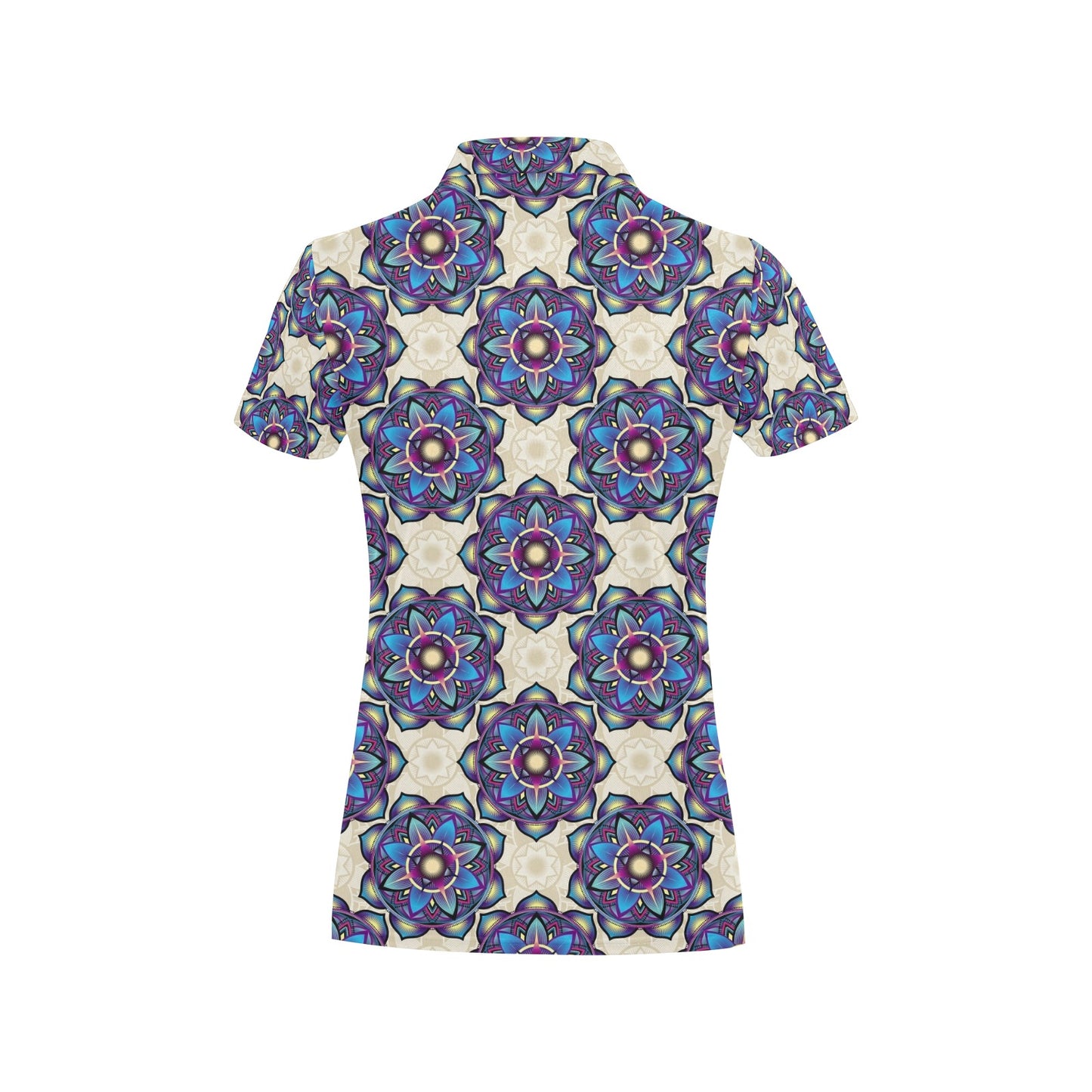 lotus Boho Pattern Print Design LO08 Women's Polo Shirt
