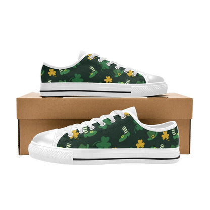 St Patricks Day Print Design LKS306 Women's White Low Top Shoes
