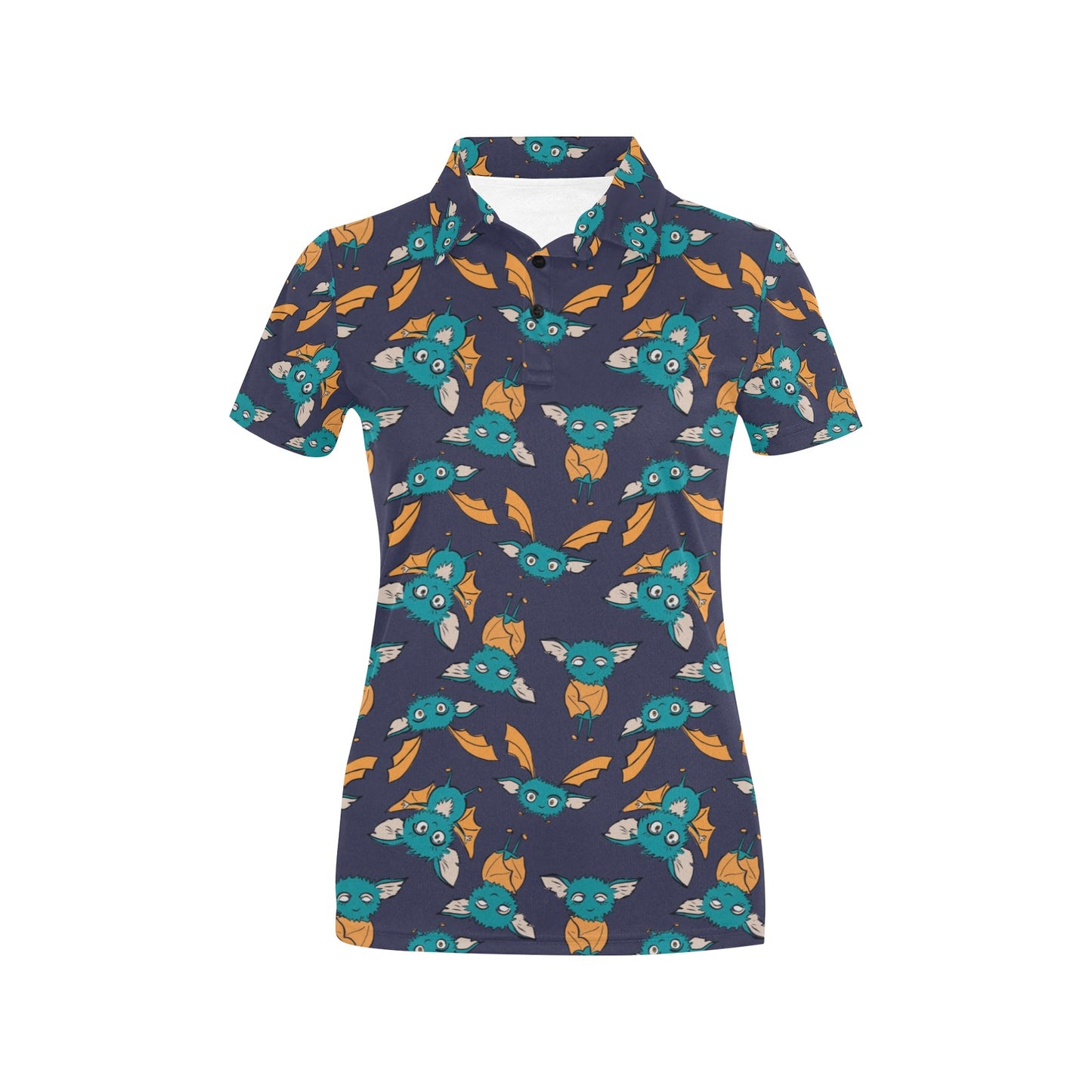 Bat Pattern Print Design 07 Women's Polo Shirt