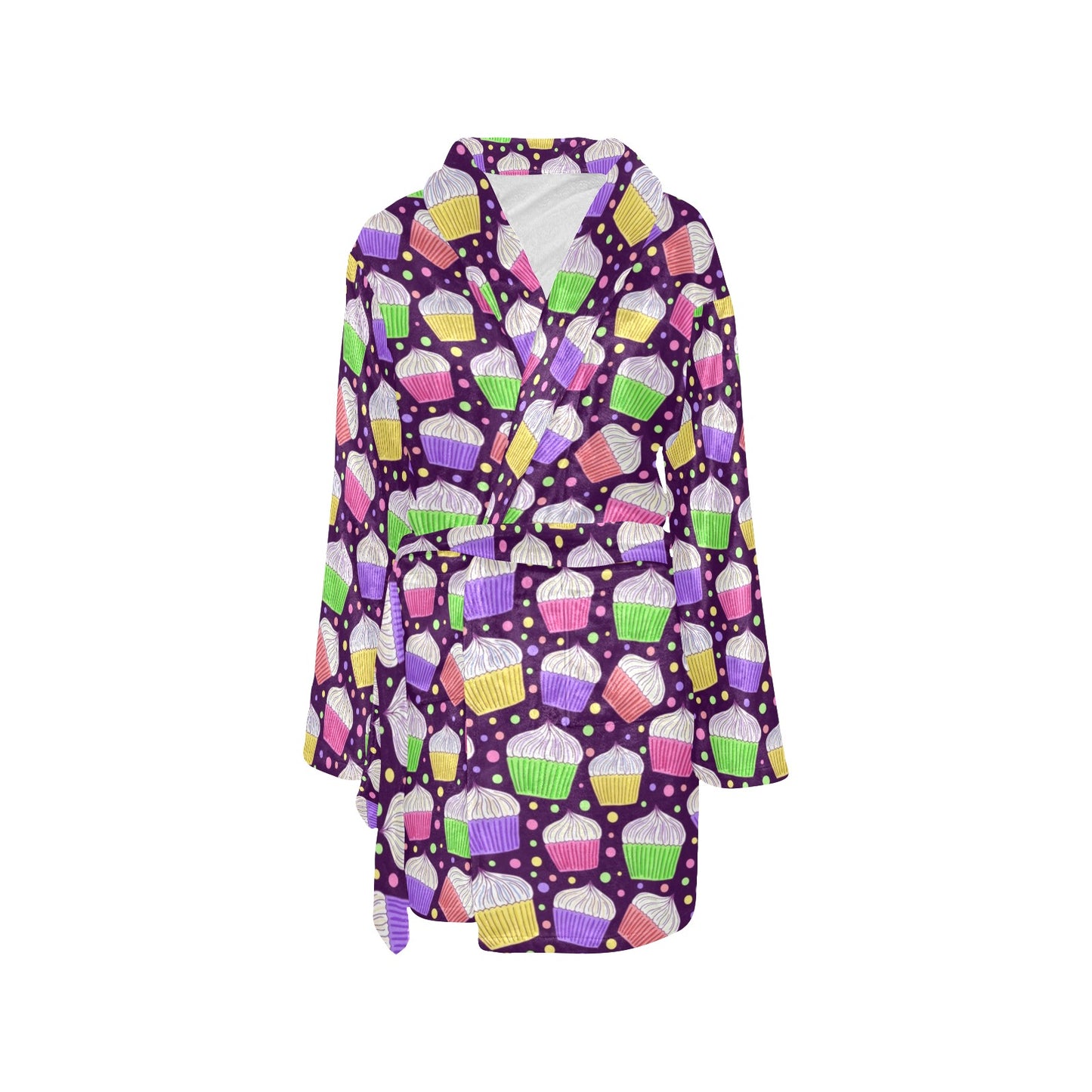 Cupcake Pattern Print Design CP07 Women's Fleece Robe