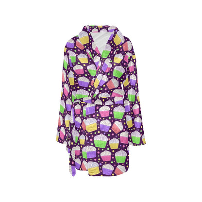 Cupcake Pattern Print Design CP07 Women's Fleece Robe