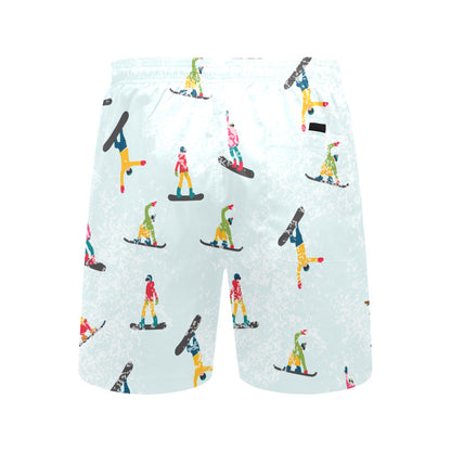 Snowboard Print Design LKS304 Men's Swim Trunks Beach Shorts