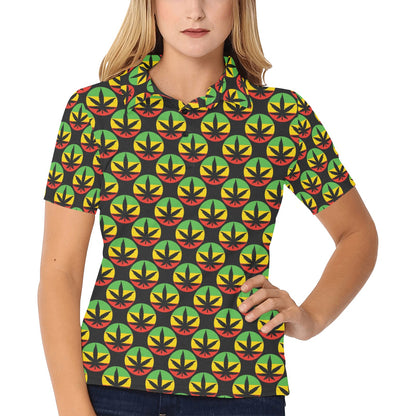 Rasta Reggae Color Design Women's Polo Shirt