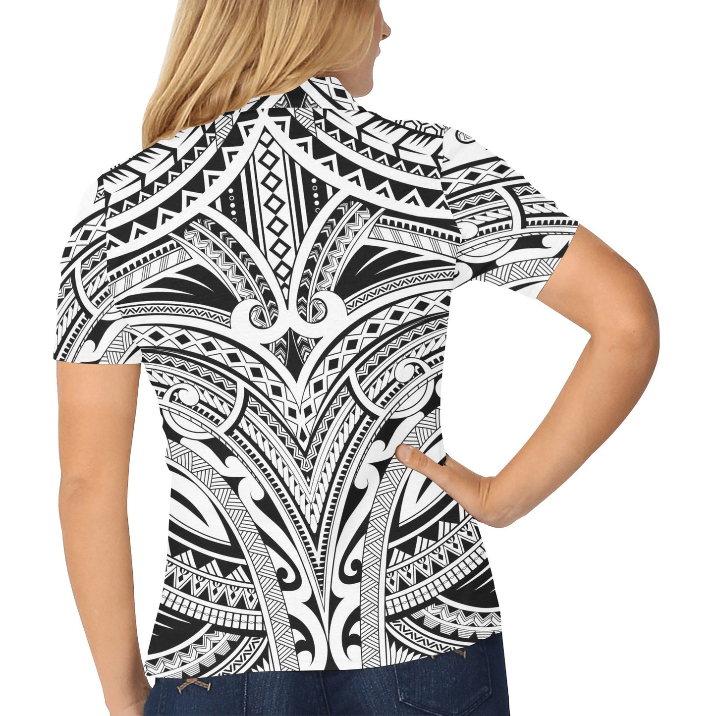 Maori Pattern Print Design 06 Women's Polo Shirt