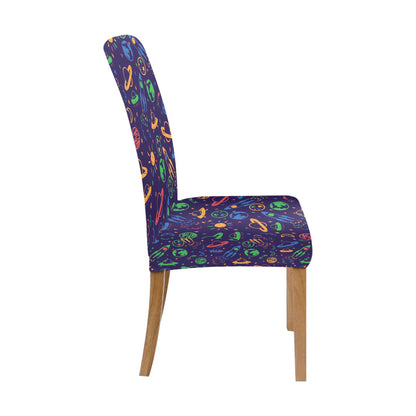 UFO Space Rocket Print Design LKS302 Dining Chair Slipcover