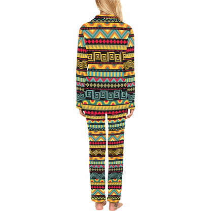 African Pattern Print Design 03 Women's Long Pajama Set