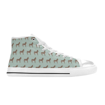 Donkey Print Design LKS402 Men's High Top Canvas Shoes