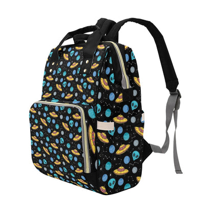 UFO Alien Print Design LKS306 Diaper Bag Backpack