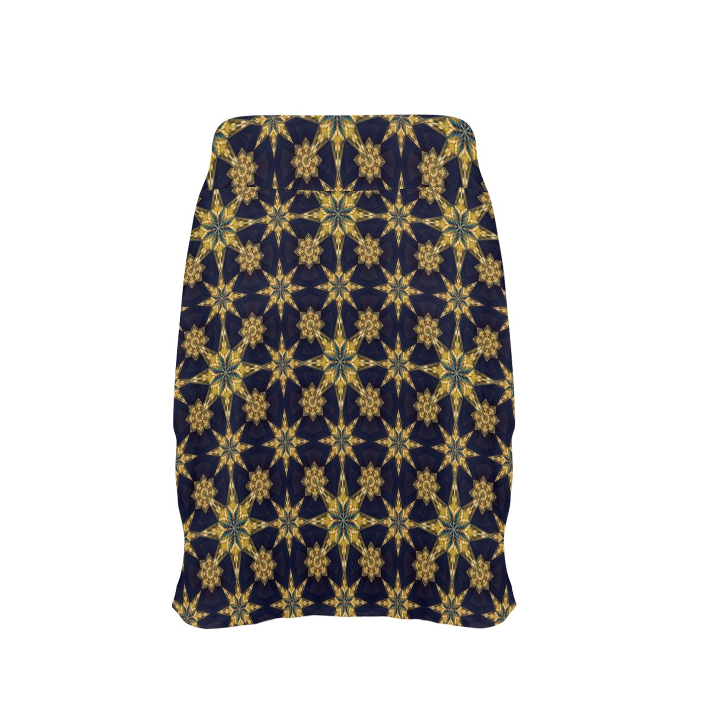 kaleidoscope Gold Print Design 17" Golf & Pickleball Skort with Pockets