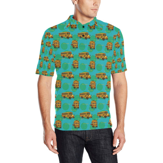 School Bus Print Design LKS308 Men Polo Shirt