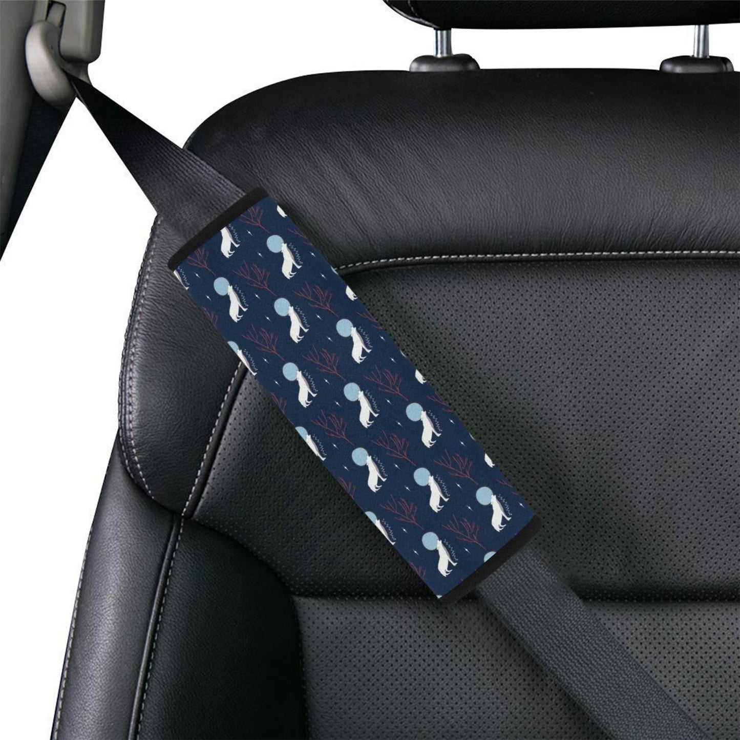 Wolf Moon Print Design LKS304 Car Seat Belt Cover