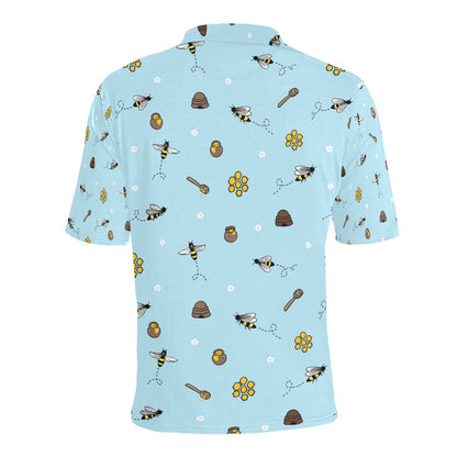 Honey Bee Print Design LKS307 Men Polo Shirt