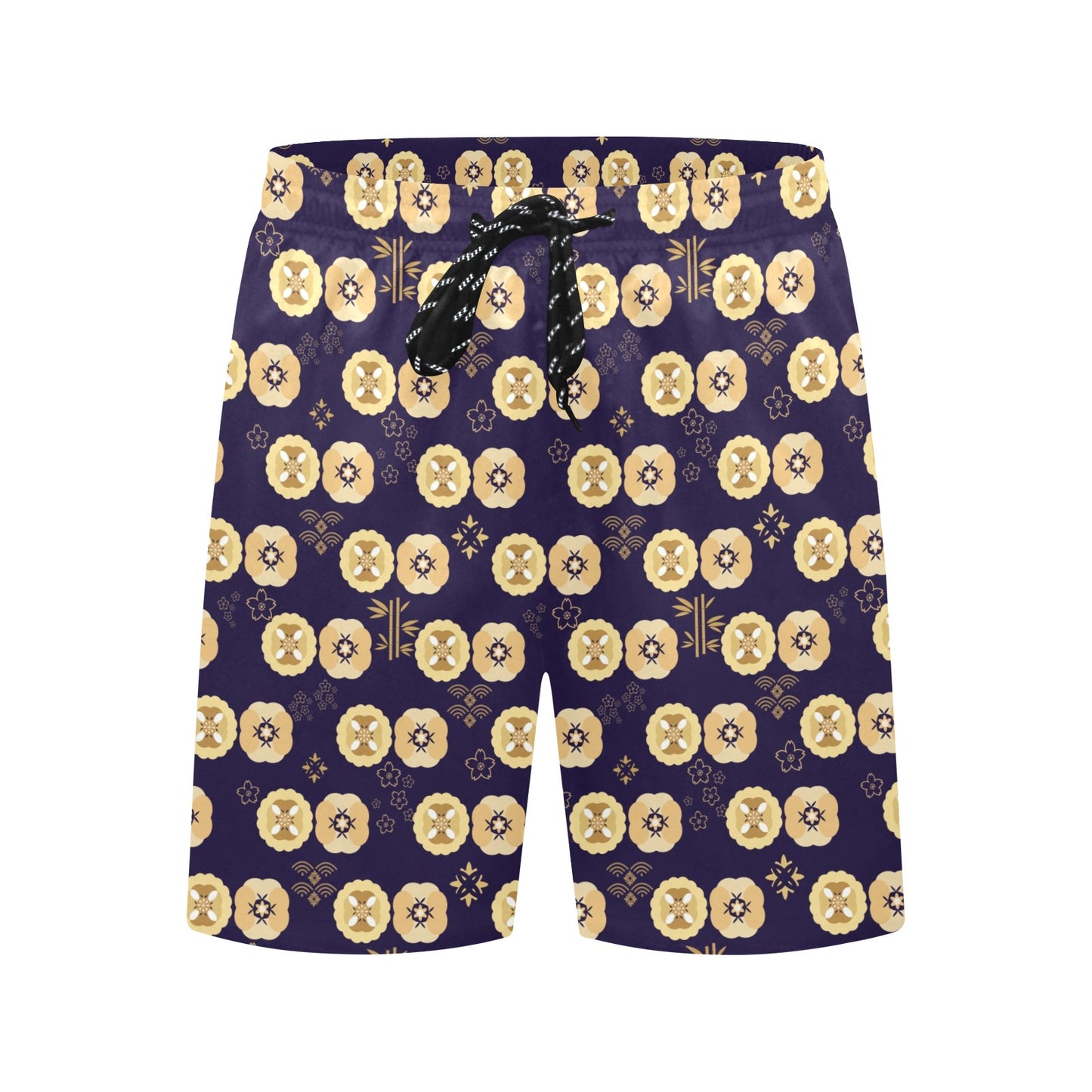 Sakura Print Design LKS303 Men's Swim Trunks Beach Shorts
