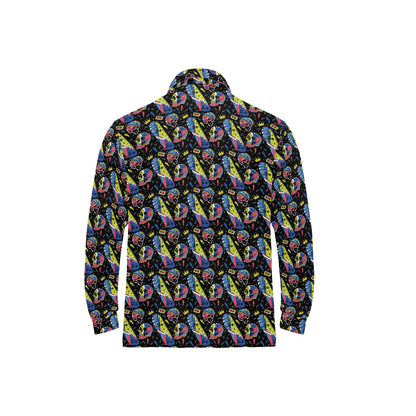 Skateboard Print Design LKS304 Long Sleeve Polo Shirt For Men's