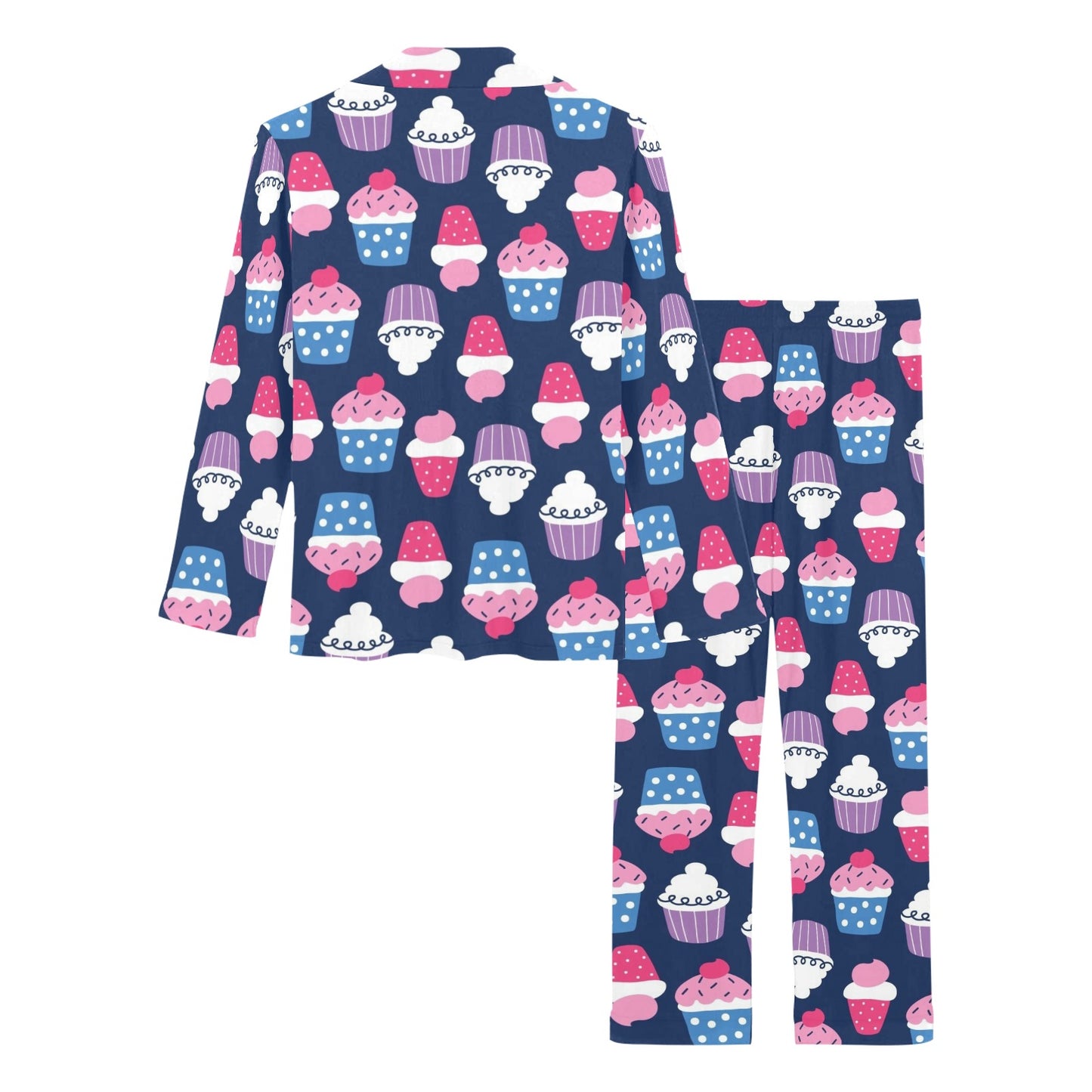 Cupcake Pattern Print Design CP04 Women's Long Pajama Set
