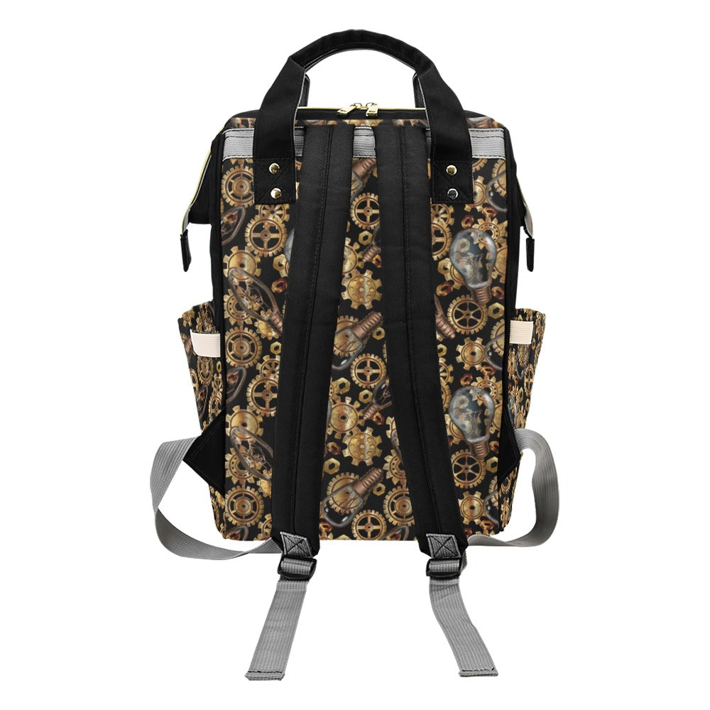 Steampunk Lightbulb Print Design LKS304 Diaper Bag Backpack