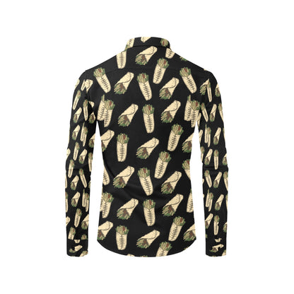 Burrito Print Design LKS303 Men's Long Sleeve Dress Shirt
