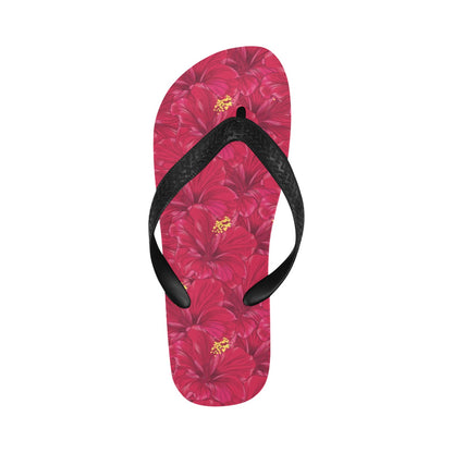Hibiscus Red Pattern Print LKS308 Flip Flops