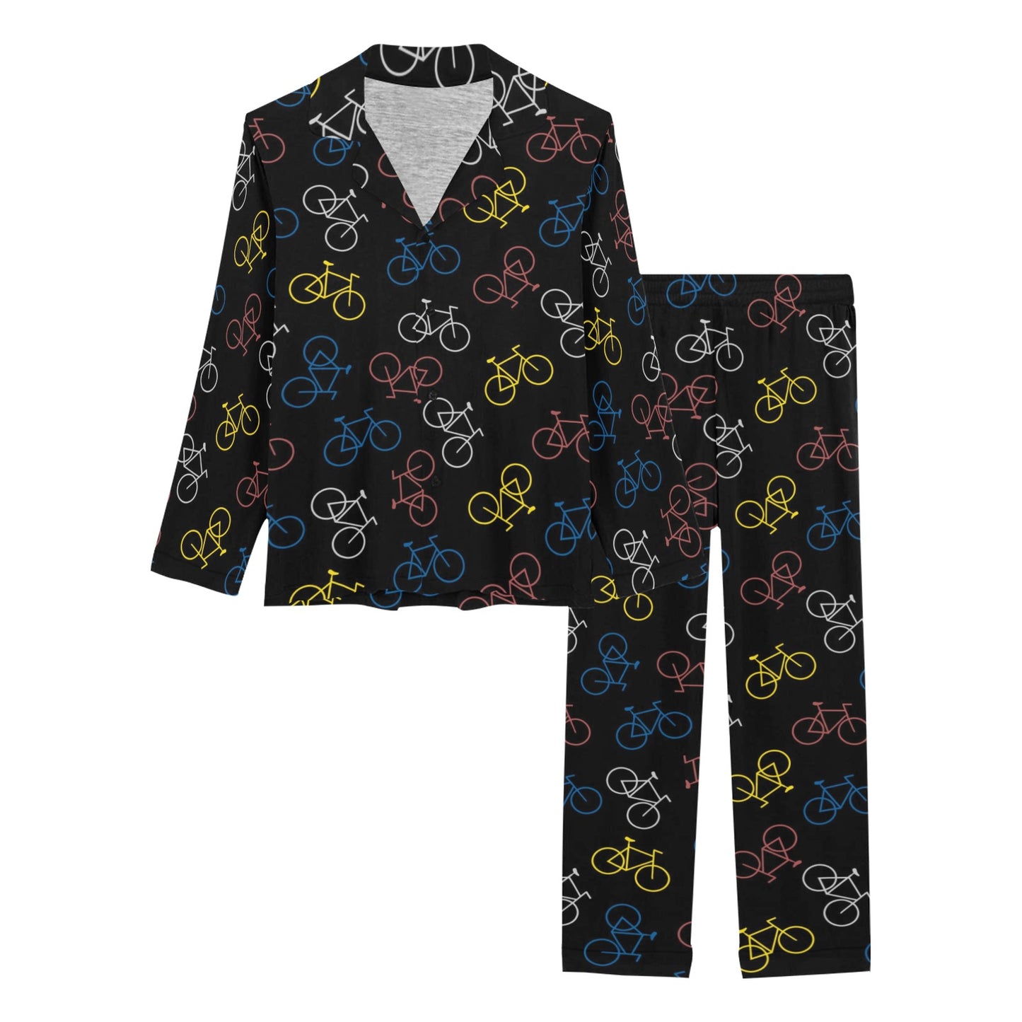 Bicycle Pattern Print Design 03 Women's Long Pajama Set
