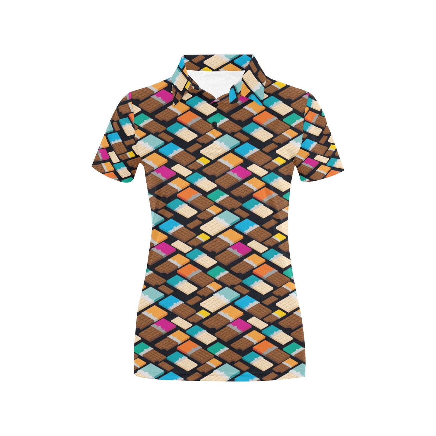 Chocolate Pattern Print Design 02 Women's Polo Shirt