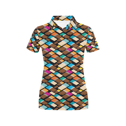 Chocolate Pattern Print Design 02 Women's Polo Shirt
