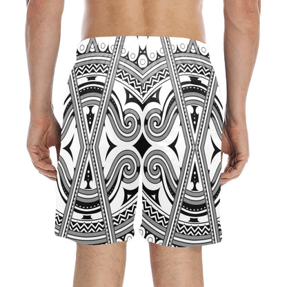 Samoan Pattern Print Design LKS302 Men's Swim Trunks Beach Shorts